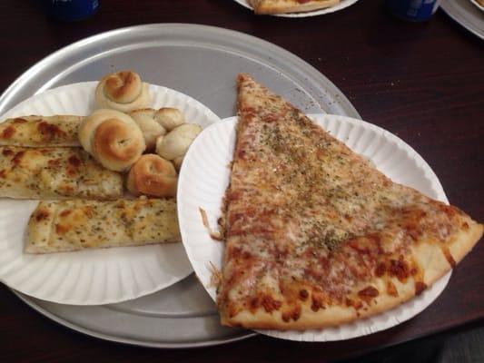 Regular slice... Garlic knots & breadsticks