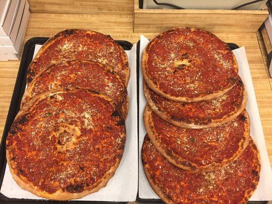 Our homemade focaccia pizzas