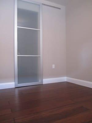 Bamboo floors and sliding doors