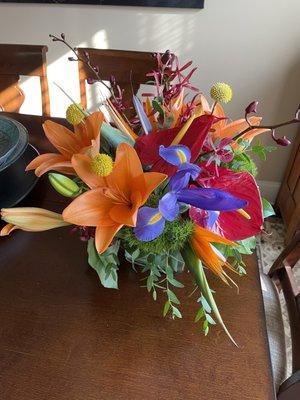 Tropical flower arrangement.