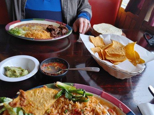 Chips salsa and guacamole