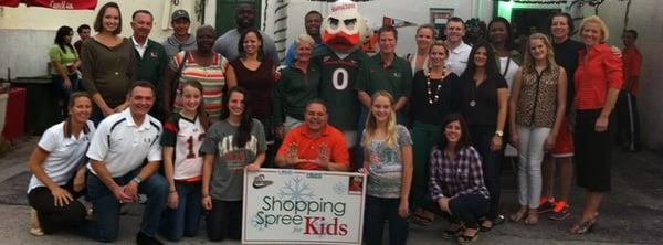 Our allCanes annual Shopping Spree For Kids--benefitting local Boys & Girls Clubs in Miami, with help from UM coaches and admin.