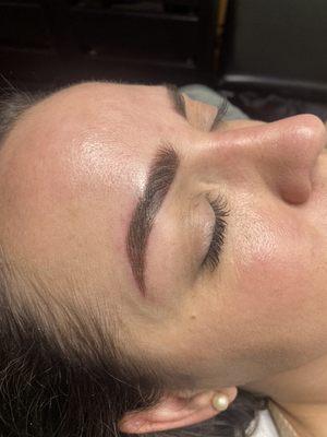 Microblading + soft powder fill PMU