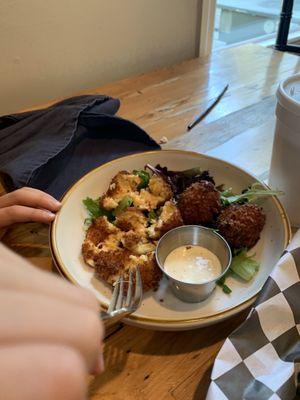 Pimento cheese balls w jalapeño ranch