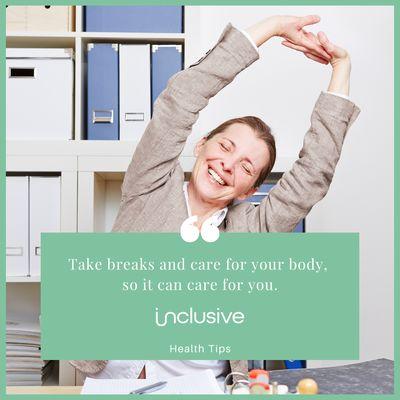 Taking breaks is a great self-care technique to keep you going.
#TakeBreaks #Rejuvenate #SelfCare #BeKind #BePresent #BeInclusive