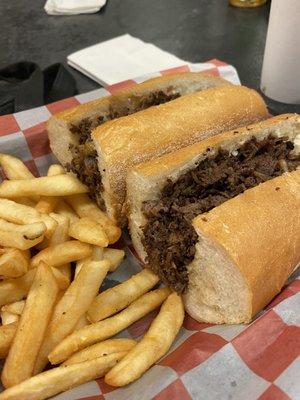 Cheesesteak, mushrooms, provolone.