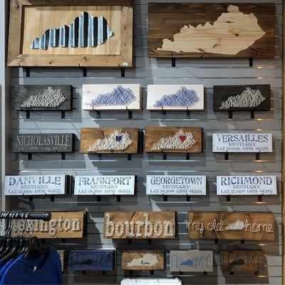 State pride wall decor, including local city names