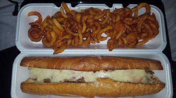 Pizza Steak + Curly Fries