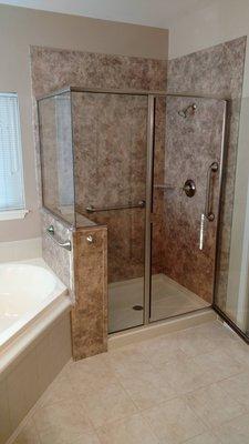 Shower remodeling.