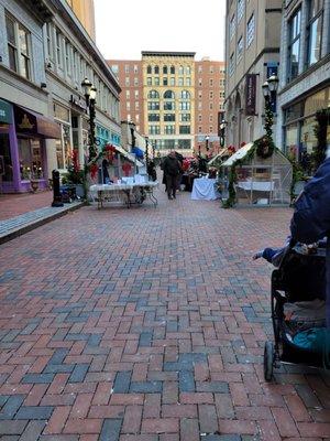 Pratt street during a holiday fest