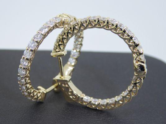 Diamond Hoop Earrings!