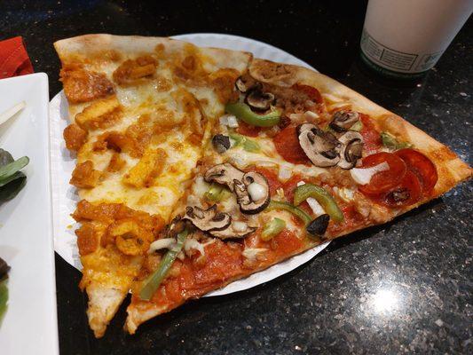 Buffalo Chicken Slice and Santoni's Special Slice