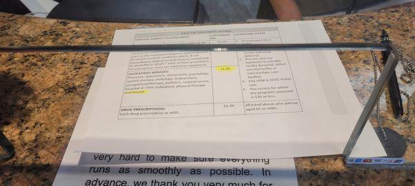 This is the paper they showed me that they claimed was emailed to them from my insurance. Even if that is so the dentist is  Dentical.