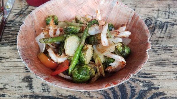 Spicy vegetables with shrimp