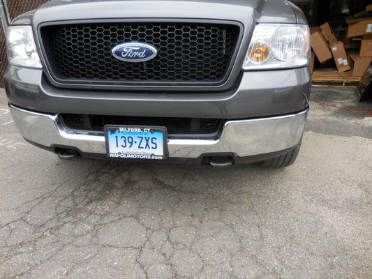 F150 Front bumper repair after photo in Naugatuck CT.