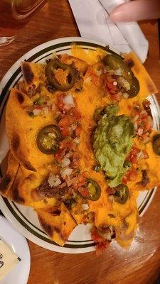 Beef and bean nachos