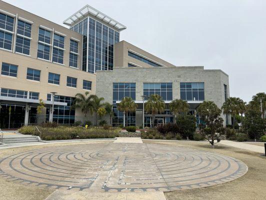 Peaceful meditation circle in front of community Memorial Hospital in Ventura