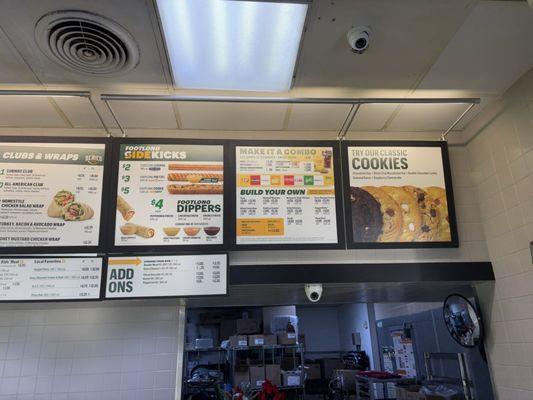 Menu at store with $4.20 combo deal.