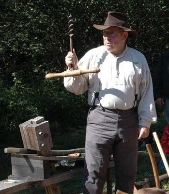 Woodworker demonstration in the Appalachian Settlement during special events and K-12 school programs.