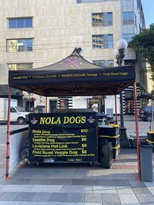 Menu and Hot-dog Stand