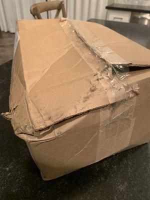 Damaged shipping box