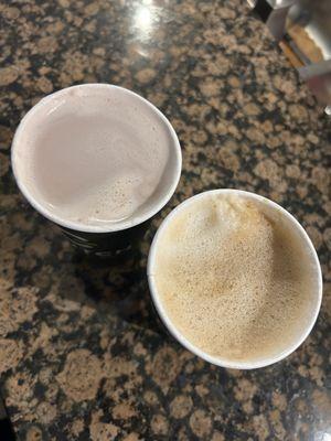 Hot chocolate and cappuccino