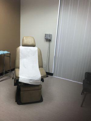 The chair where the procedure is done