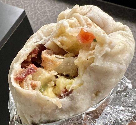 Breakfast Burrito with bacon