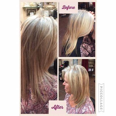 Bleach out Transformation to natural dual hi & low lights of contrasting color