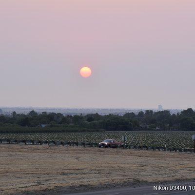 Taken on the I~5 looking at Tracy, at about 6 am
  This is the moon...