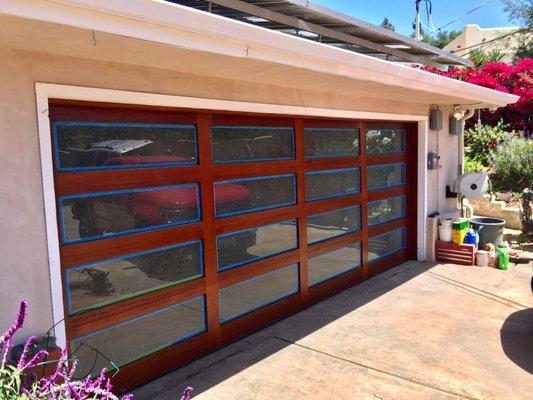 18x7 Mahogany Door with Glue Chip Glass.