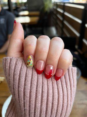 Christmas themed mani by Tina