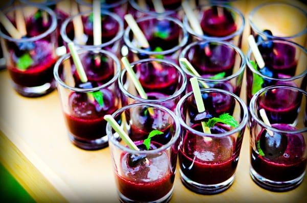 cardamom cherry soup shots