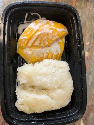 Mango and sticky rice - the rice looks like plastic, is super HARD