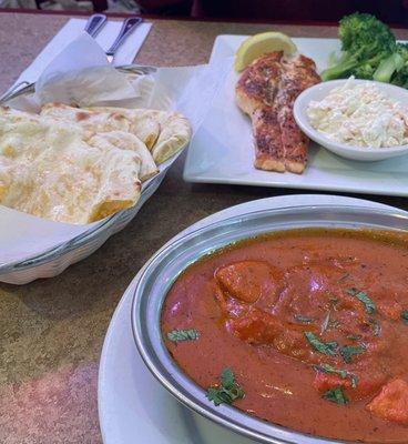 Chicken Tikka Masala + Cheese Naan + Grilled Salmon