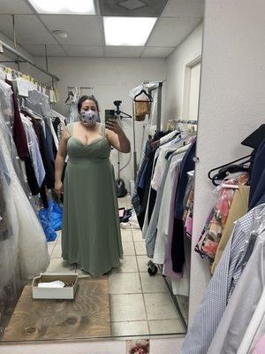 Dress after it was altered (straps and length)