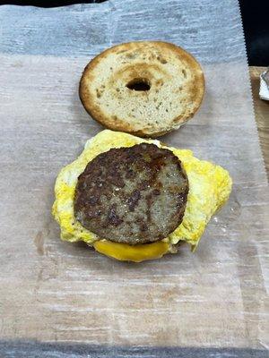 Bagel sausage egg