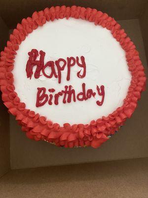 Terrible happy birthday written by bakery staff