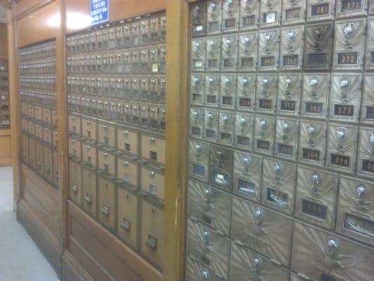 Old school PO boxes using codes to open them