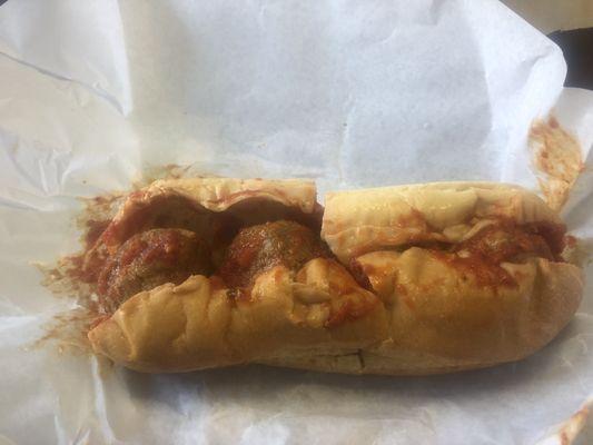 Meatball and provolone