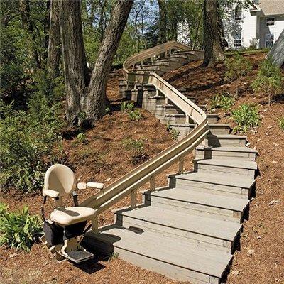 Outdoor elite curved stair lift (photo from Bruno)