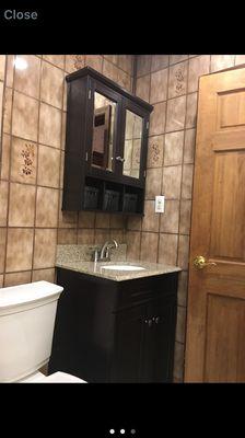 Bathroom Rehad with Granite sink top and American Standard Bowl! Awesome!