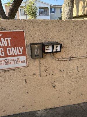 Replacing an old card reader with a new access control key pad and fob reader combo  on a driving gate.