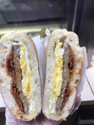 Sausage bacon egg and cheese