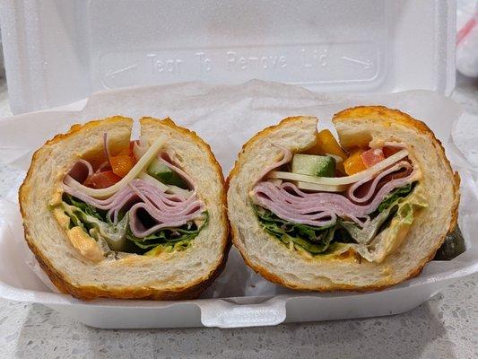 Ham-Swiss chimney sandwich