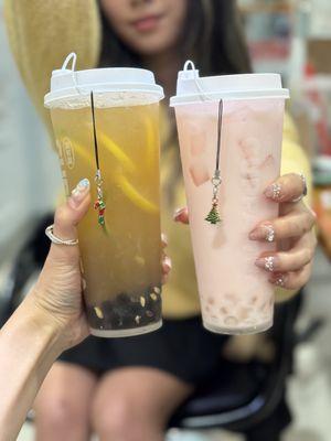 Lemon green tea and coconut strawberry