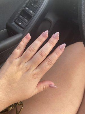 Almond shaped nails with Dip Powder