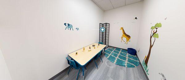 Safari ABA Themed Room - The Safari themed ABA therapy room is designed for one on one therapy in a smaller setting.