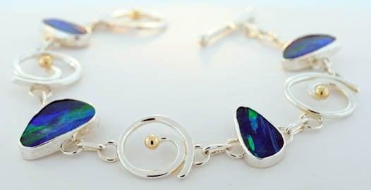 Sterling and black opal bracelet