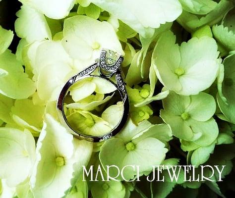 The perfect diamond ring from Tacori and Marci Jewelry.